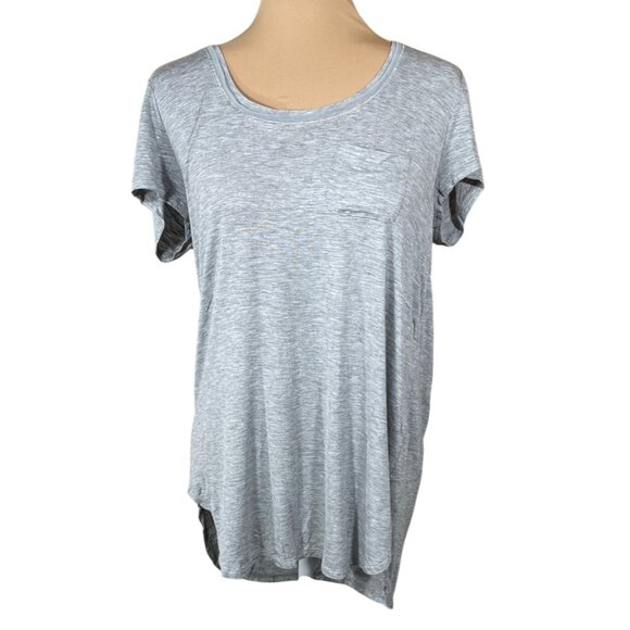 WHBM Pocket Tee T-Shirt Grey Silver Thread M Medium Short Sleeve Round Neck - Picture 1 of 7